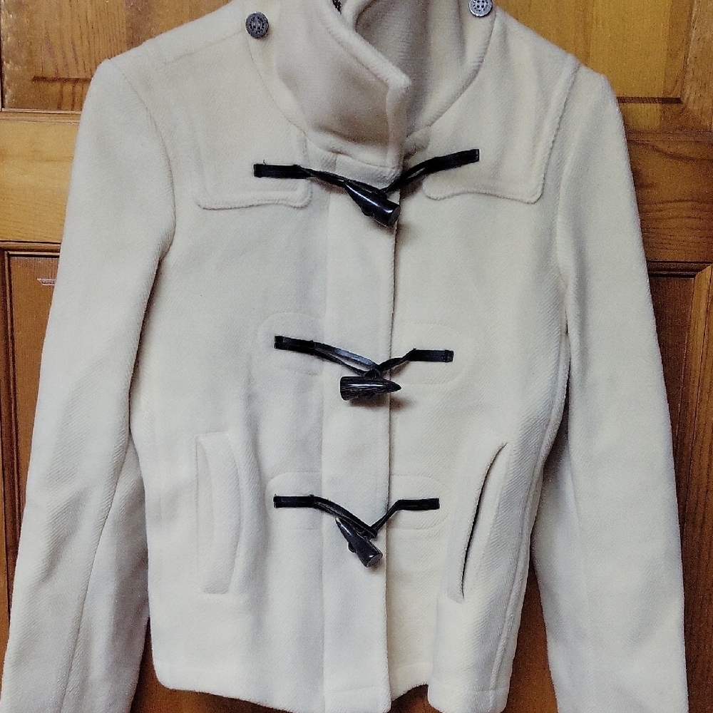 BURBERRY London Women's Cream Toggle Coat Wool Fits US size 2 - Picture 4 of 12